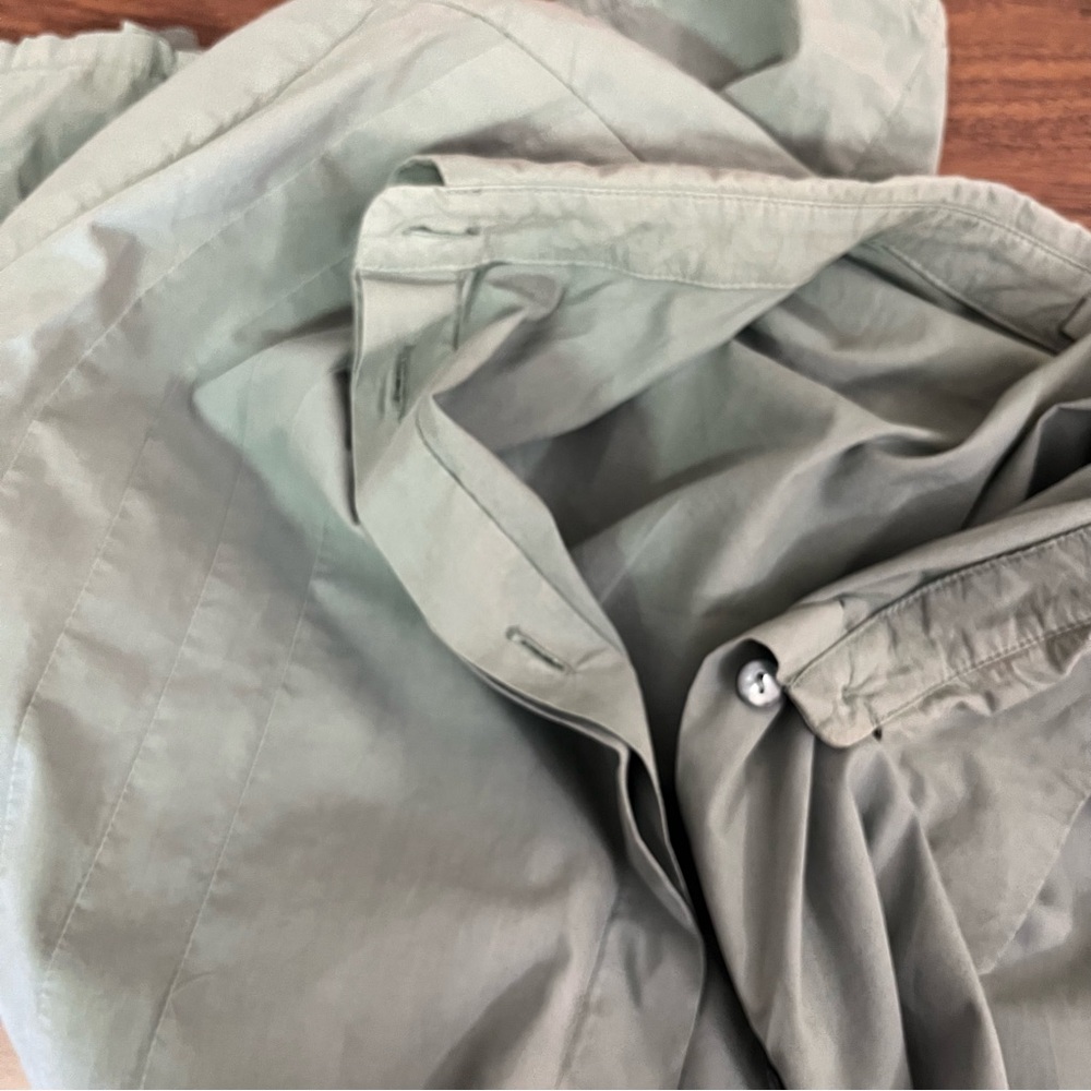 🇩🇪 Elemente Clemente Blouse Shirt Button Up Teal Green Women's Asymmetric XL - Picture 11 of 15